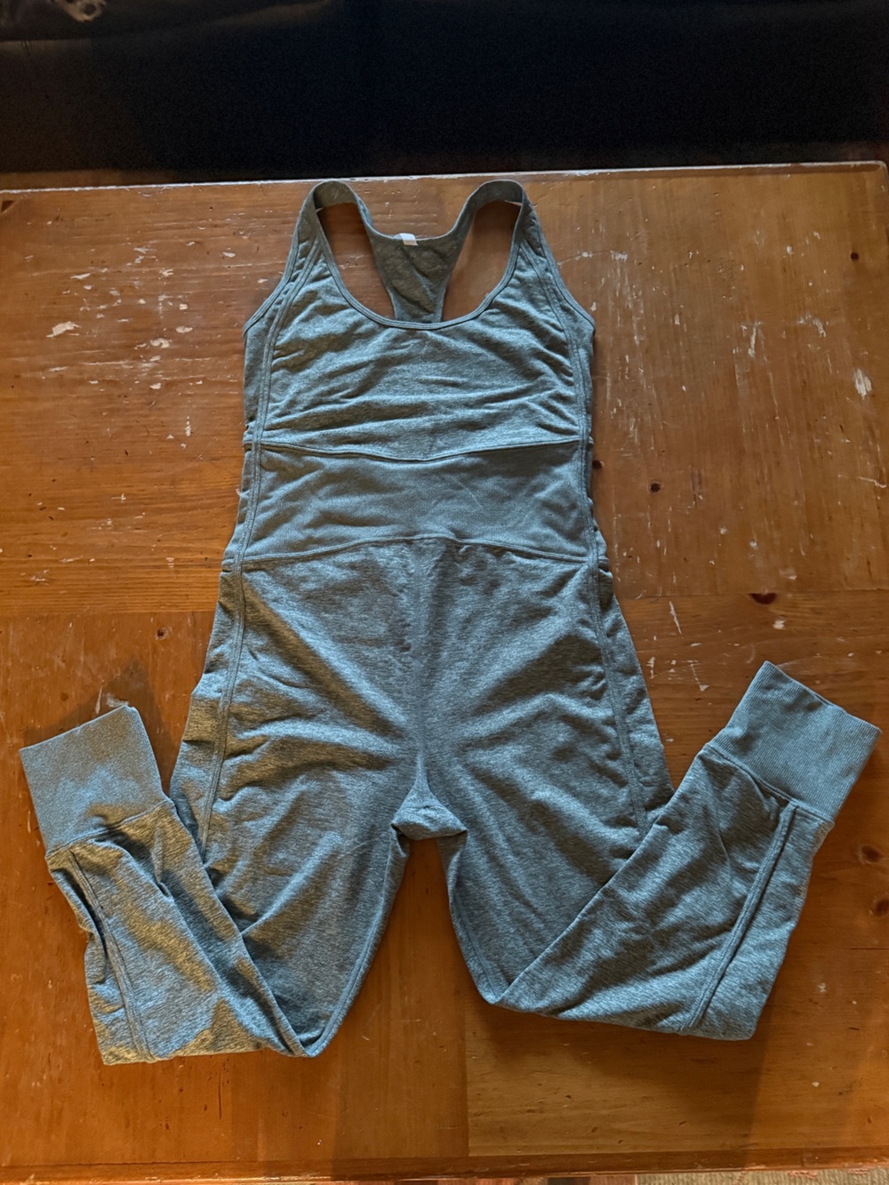 Free People Green/ Gray Racerback Jumpsuit